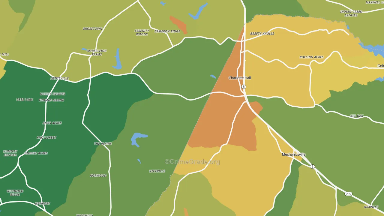 Charlotte Hall, MD Map of Assault Rates