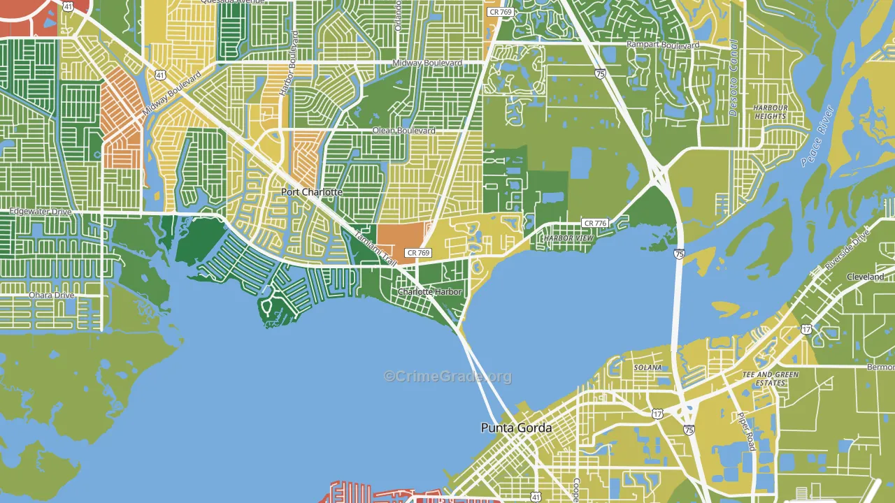Charlotte Harbor, FL Map of Assault Rates