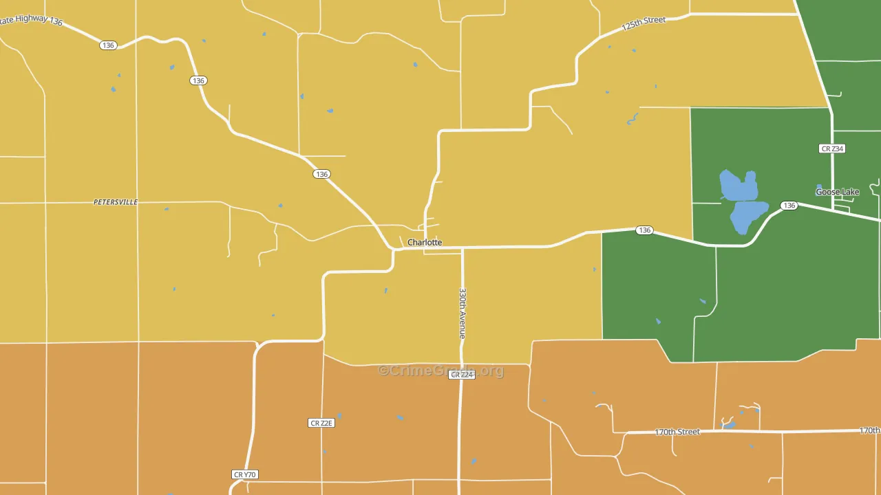 Charlotte, IA Map of Assault Rates