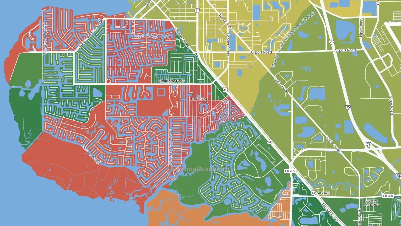 Charlotte Park, FL Map of Assault Rates