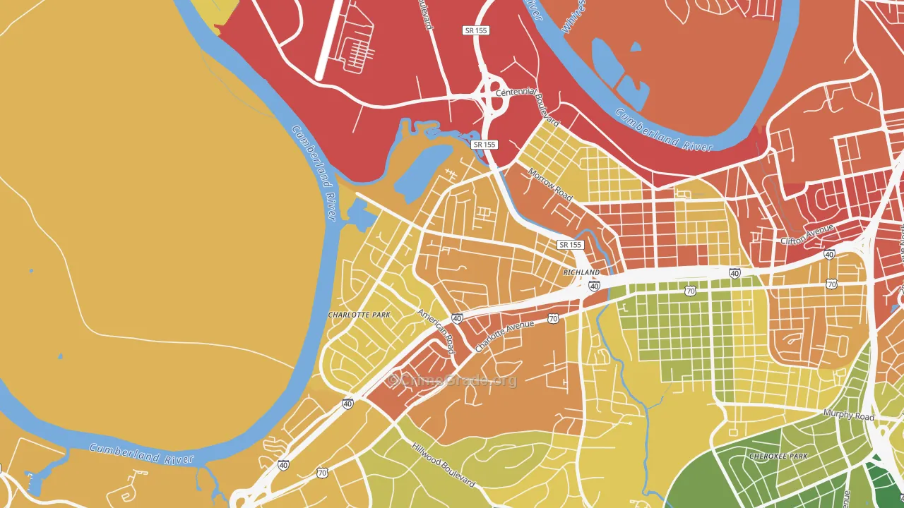 Charlotte Park, Nashville, TN Map of Assault Rates