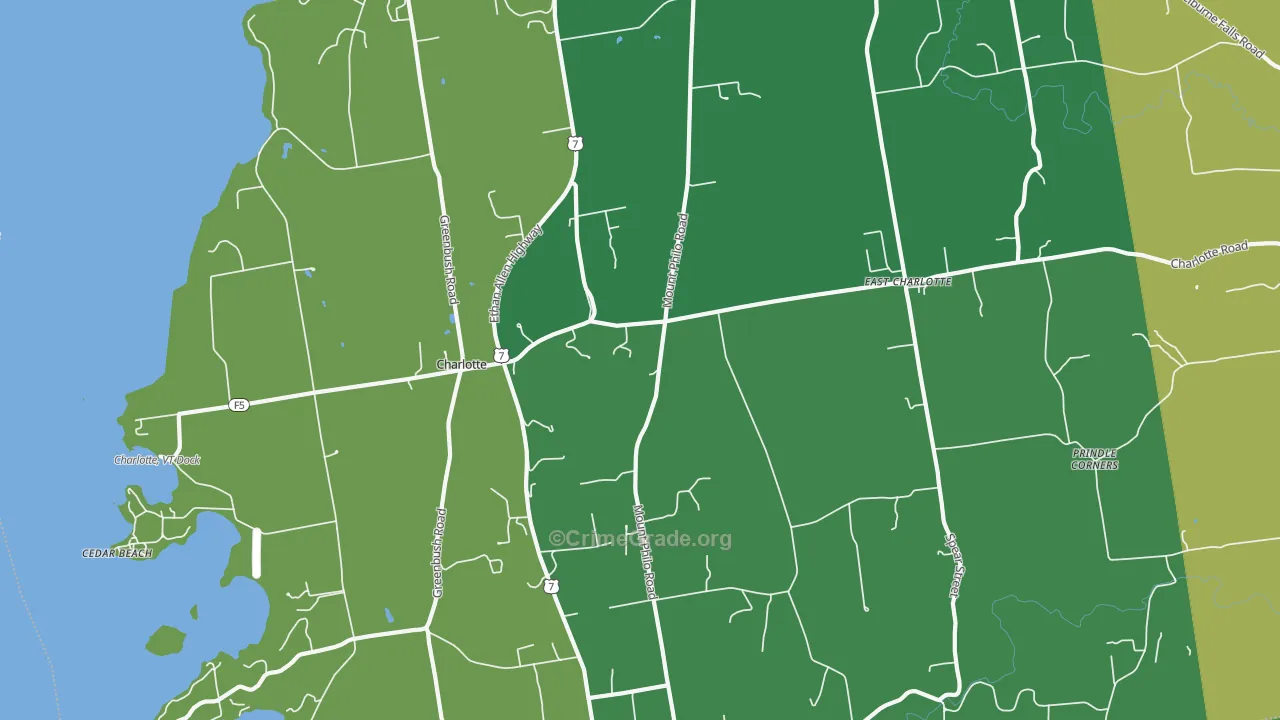 Charlotte, VT Map of Assault Rates