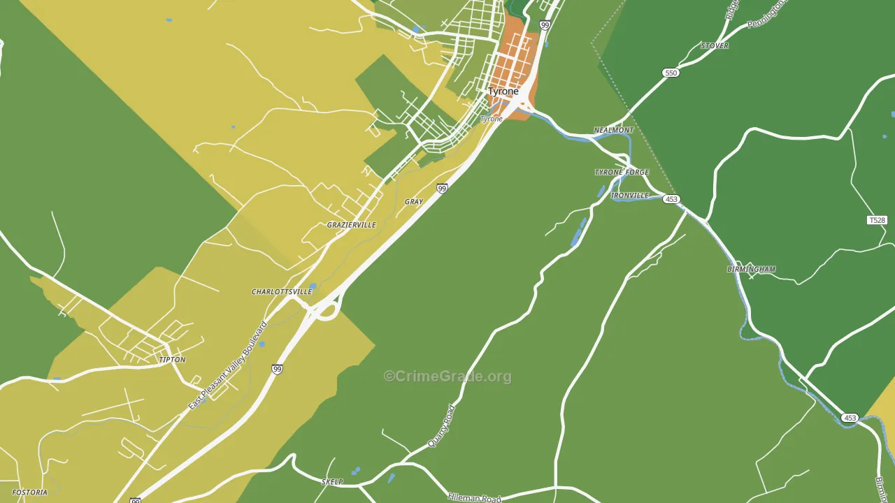 Charlottsville, PA Map of Assault Rates