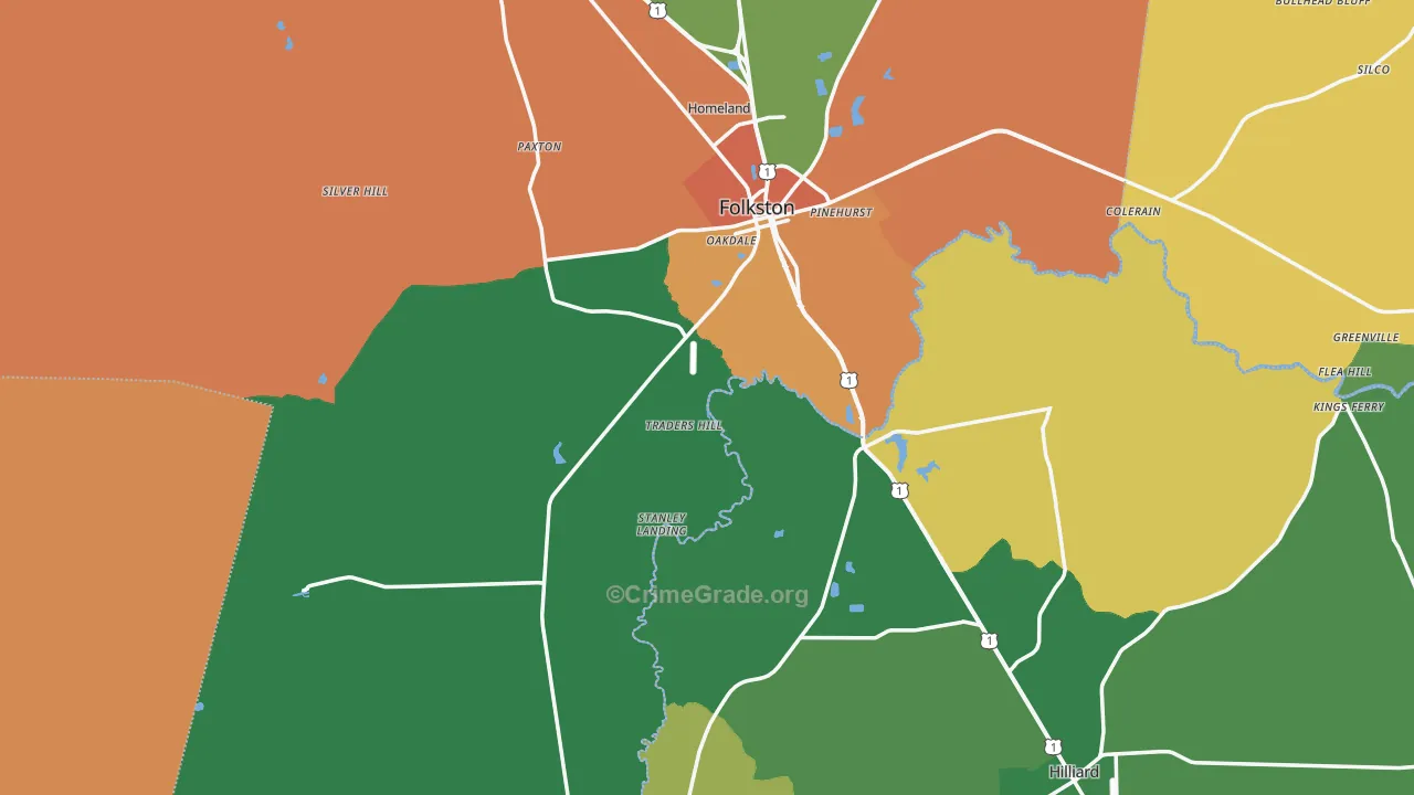 Charlton County, GA Map of Assault Rates
