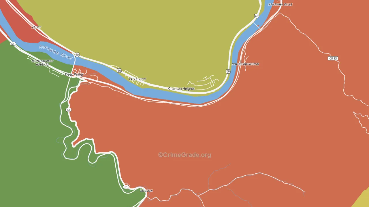 Charlton Heights, WV Map of Assault Rates