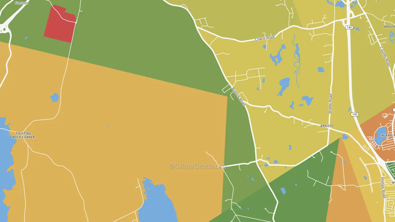 Chartley, MA Map of Assault Rates