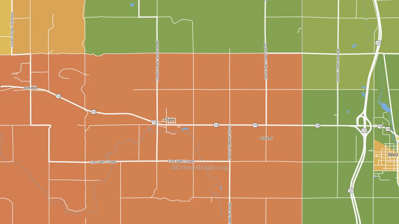 Chase, MI Map of Assault Rates