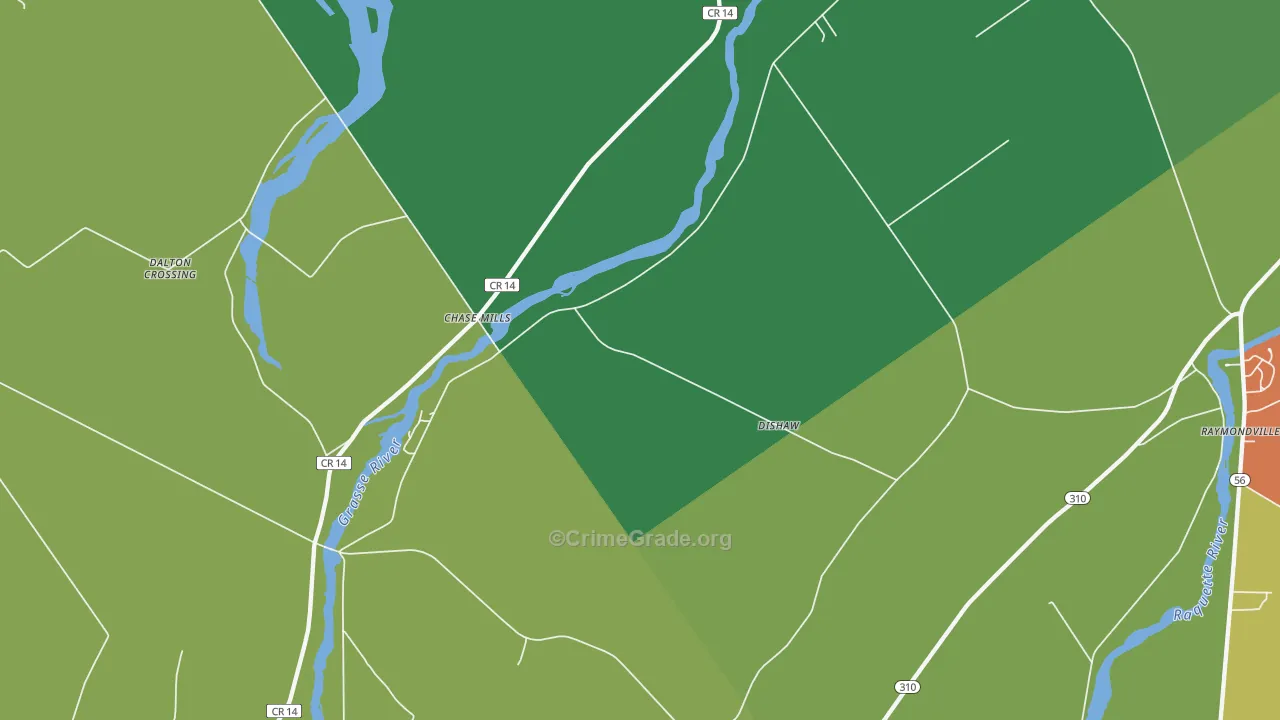 Chase Mills, NY Map of Assault Rates