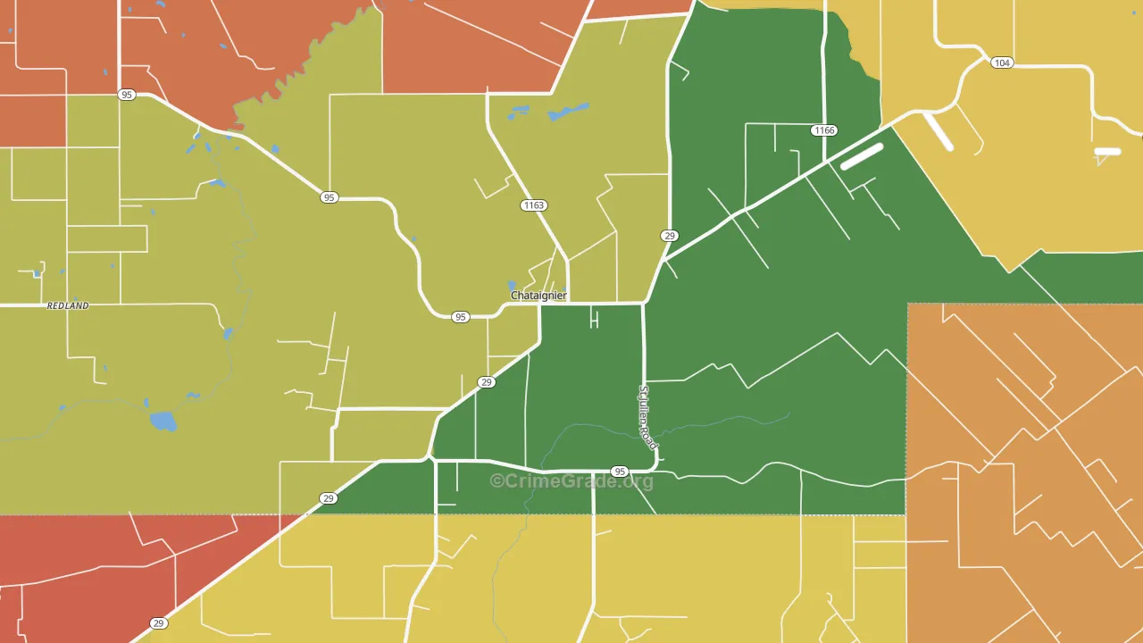 Chataignier, LA Map of Assault Rates