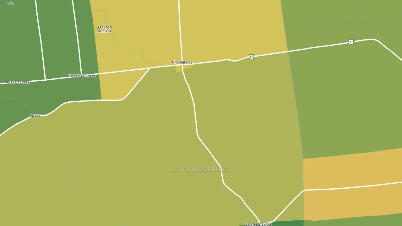 Chateaugay, NY Map of Assault Rates