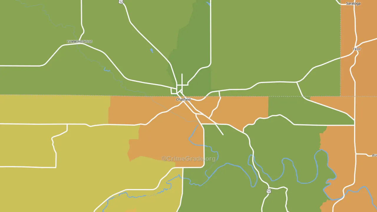 Chatfield, MN Map of Assault Rates