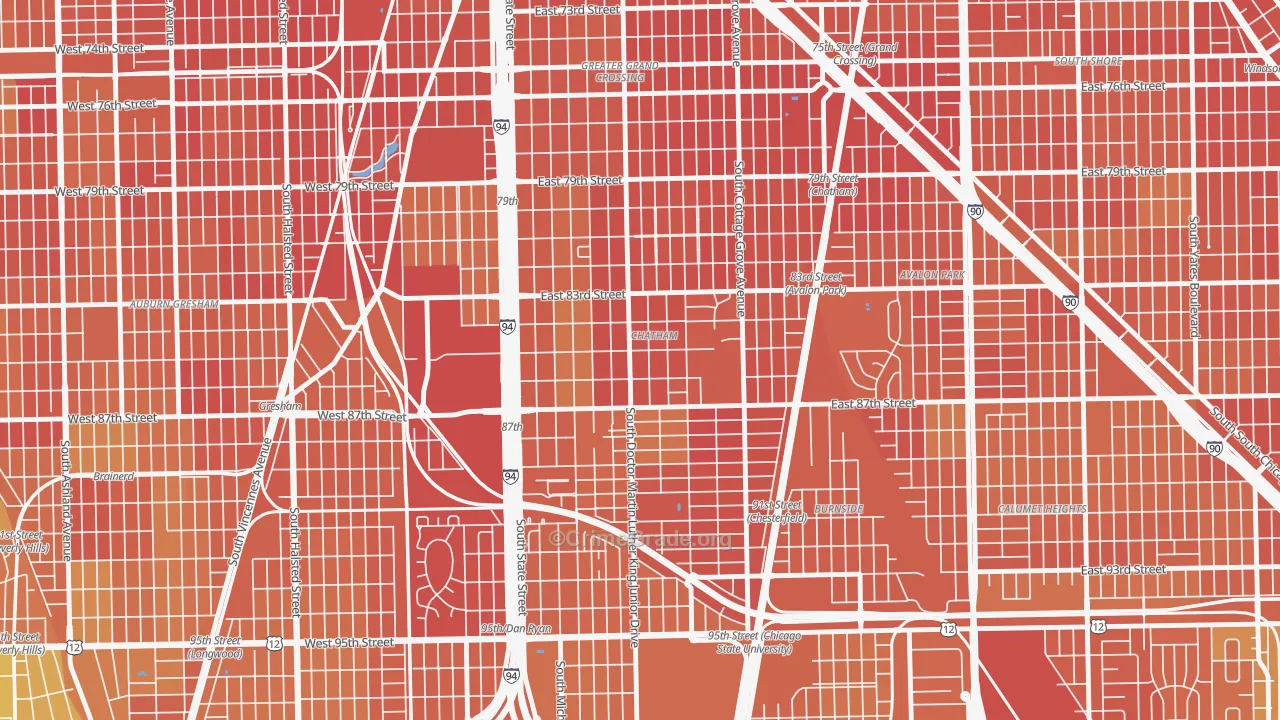 Chatham, Chicago, IL Map of Assault Rates