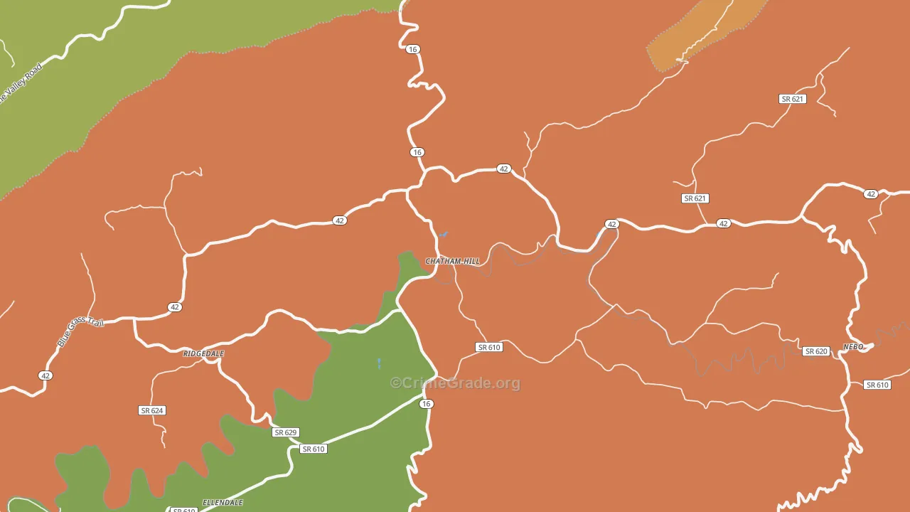 Chatham Hill, VA Map of Assault Rates