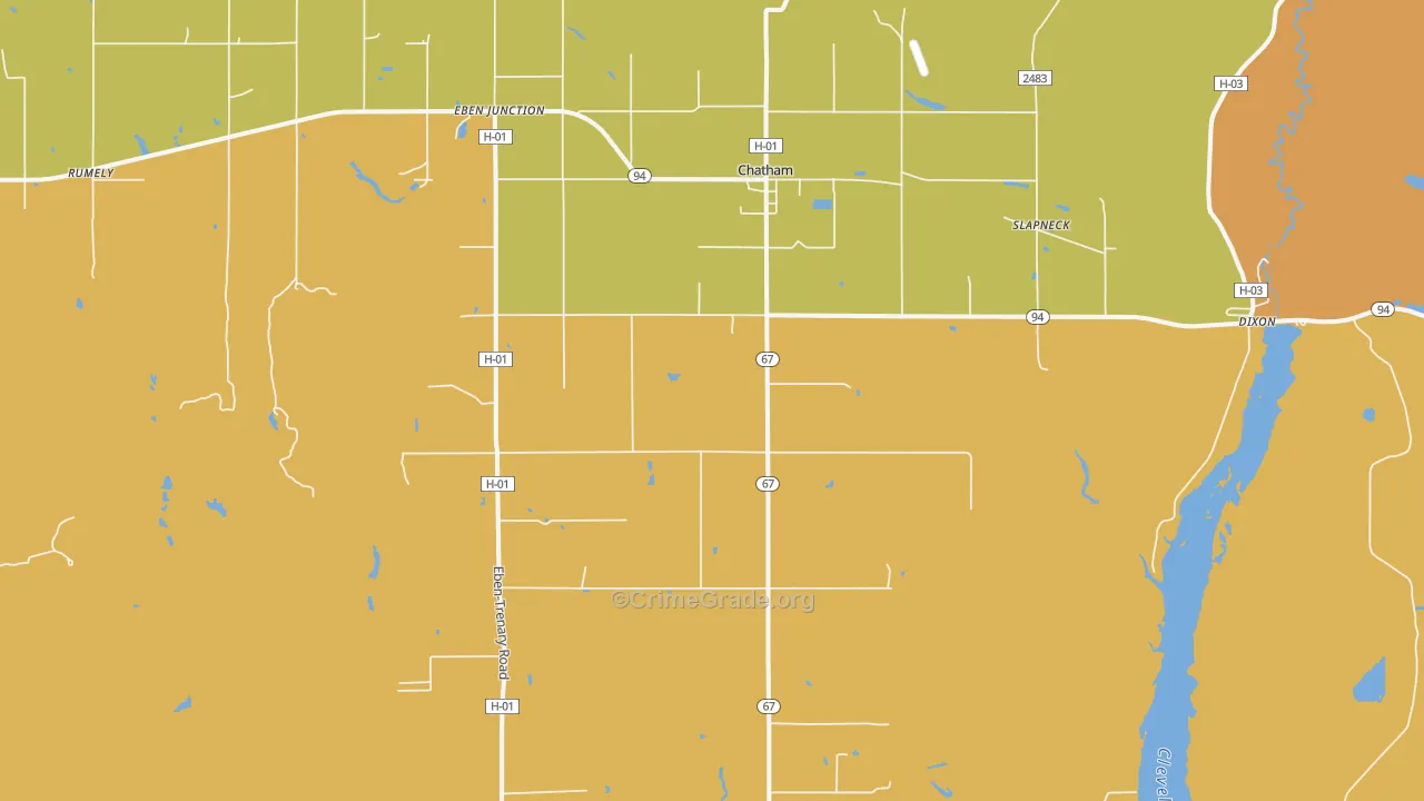 Chatham, MI Map of Assault Rates