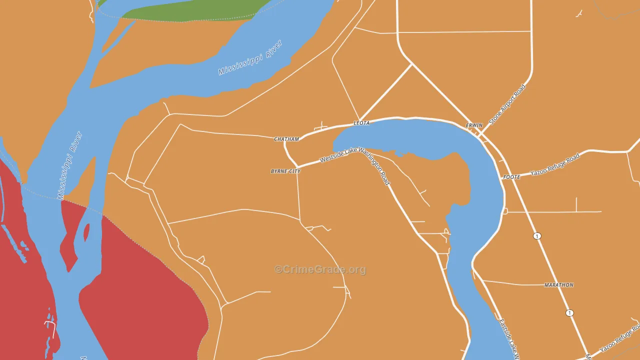 Chatham, MS Map of Assault Rates