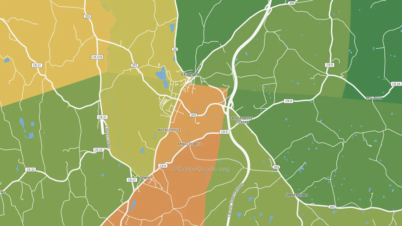 Chatham, NY Map of Assault Rates