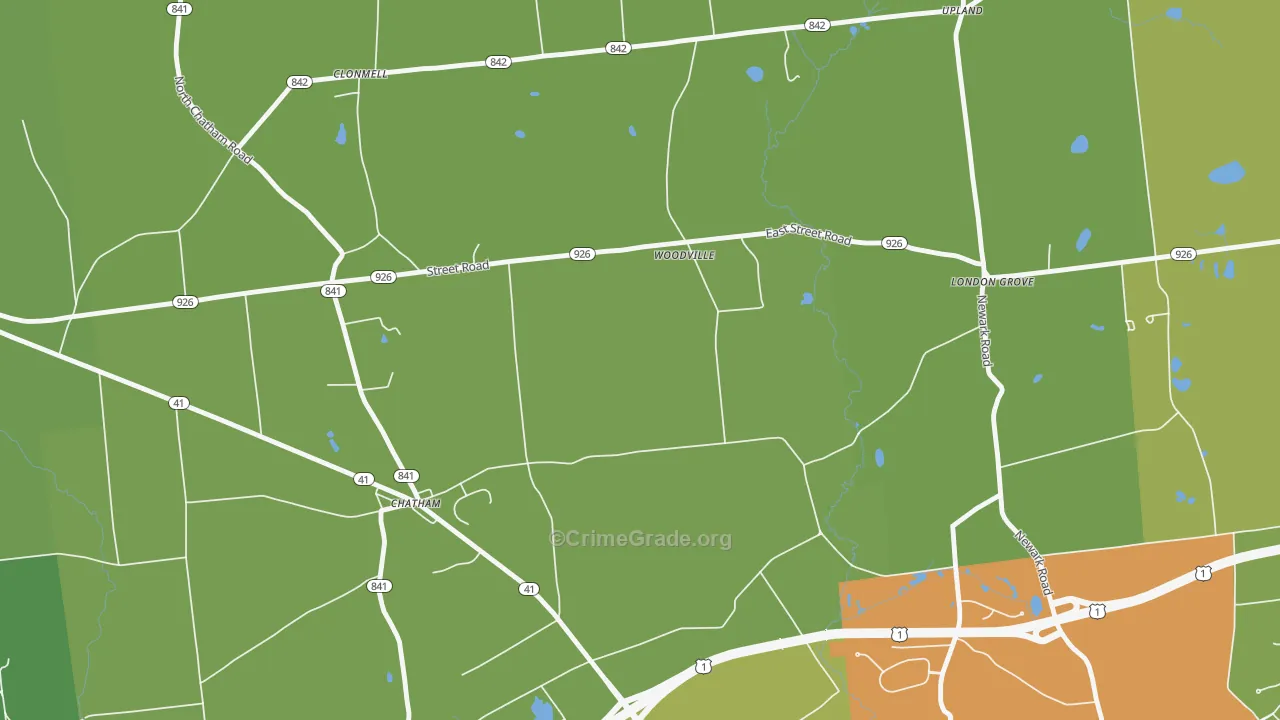 Chatham, PA Map of Assault Rates