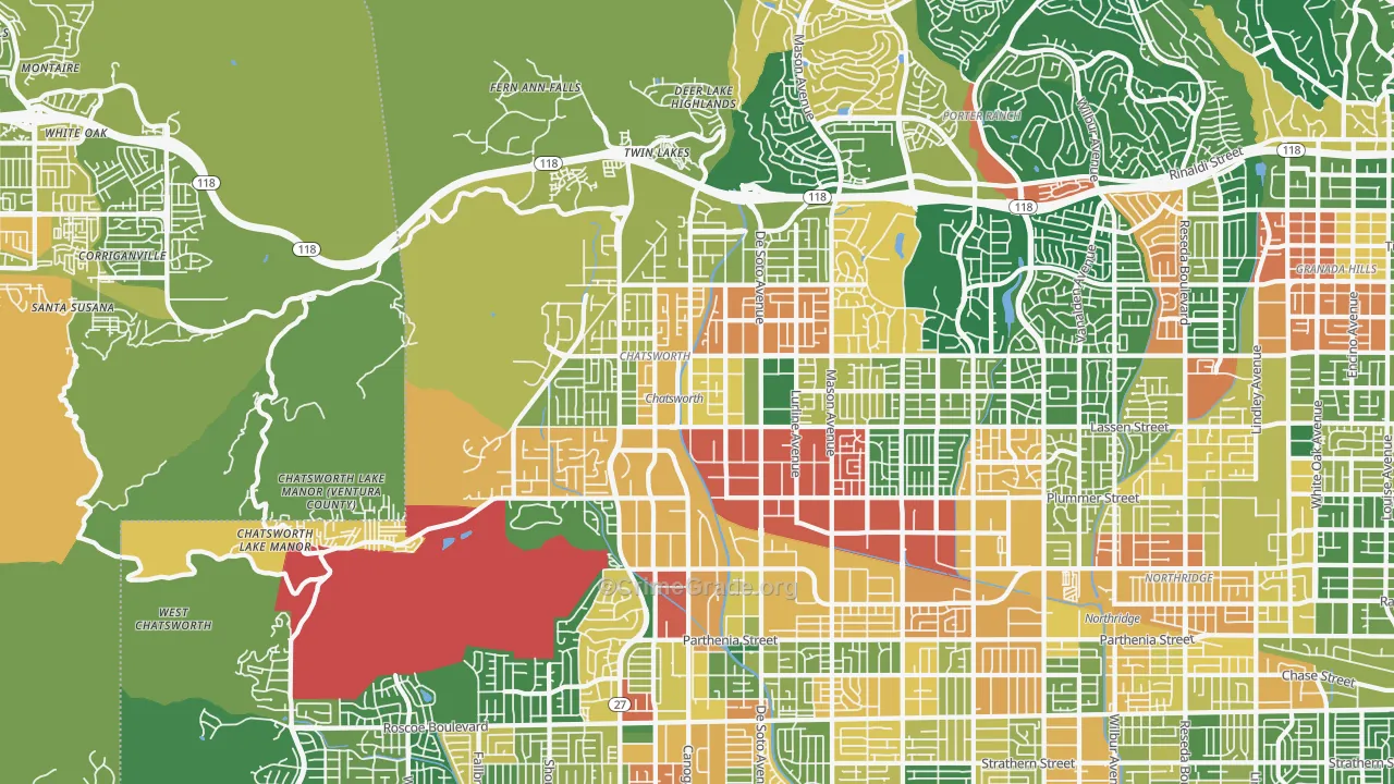 Chatsworth, CA Map of Assault Rates