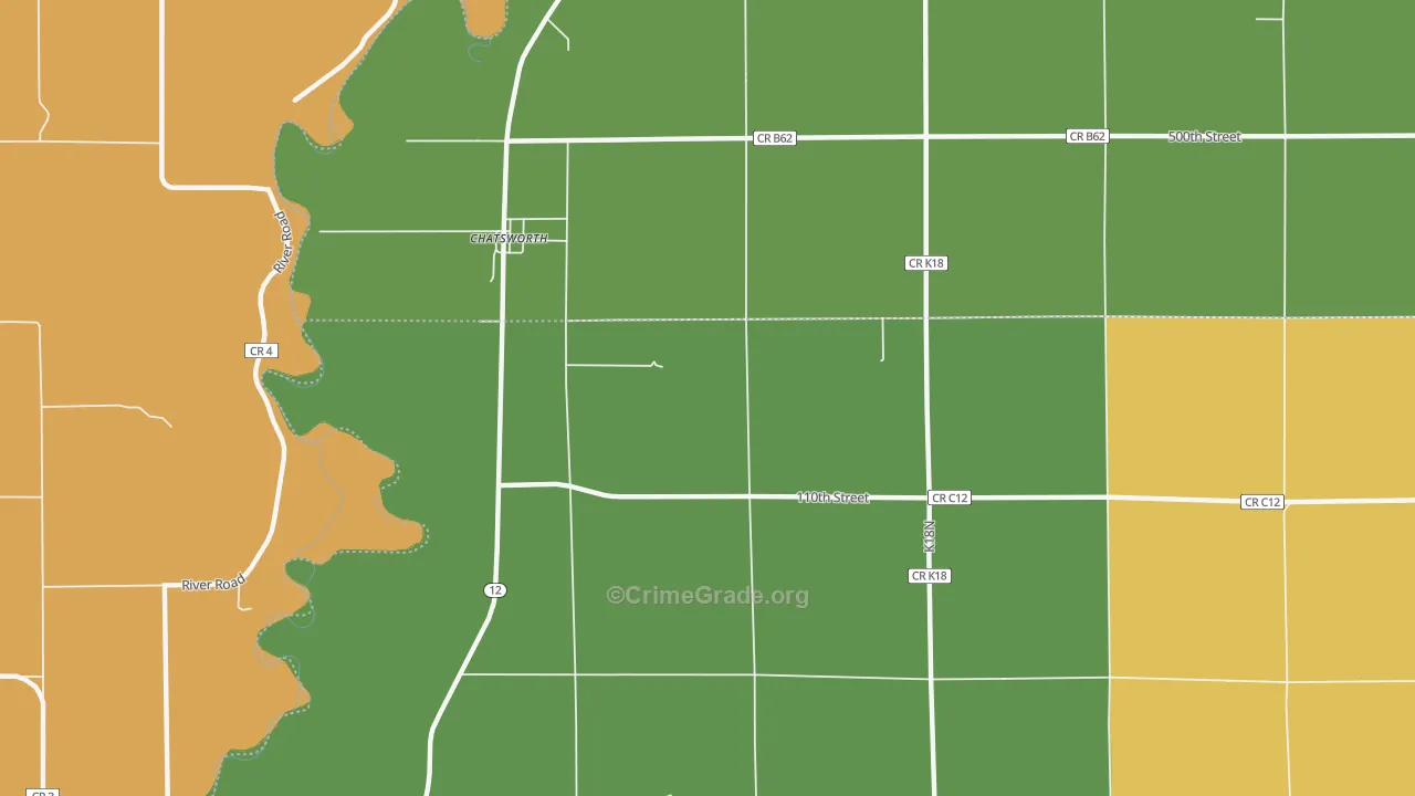 Chatsworth, IA Map of Assault Rates