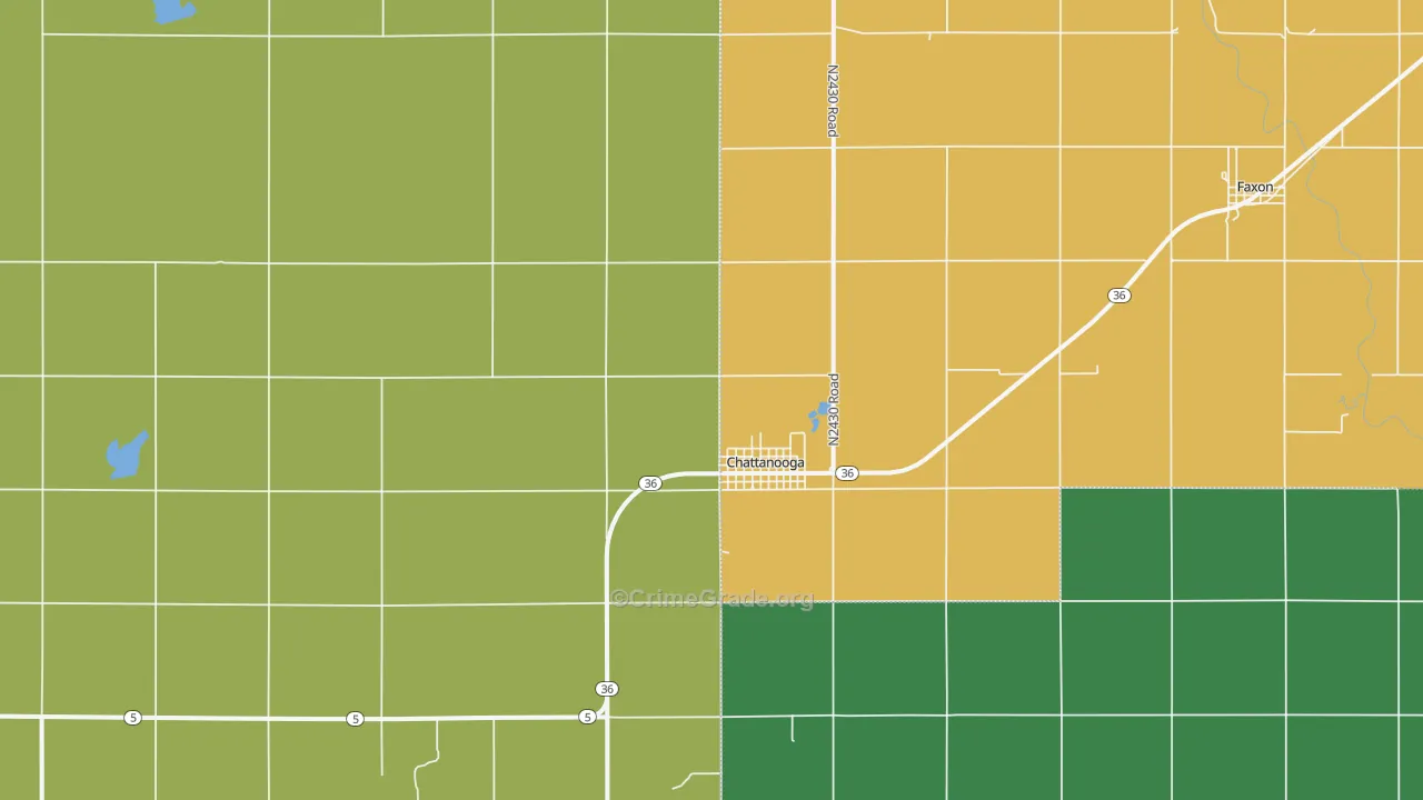Chattanooga, OK Map of Assault Rates