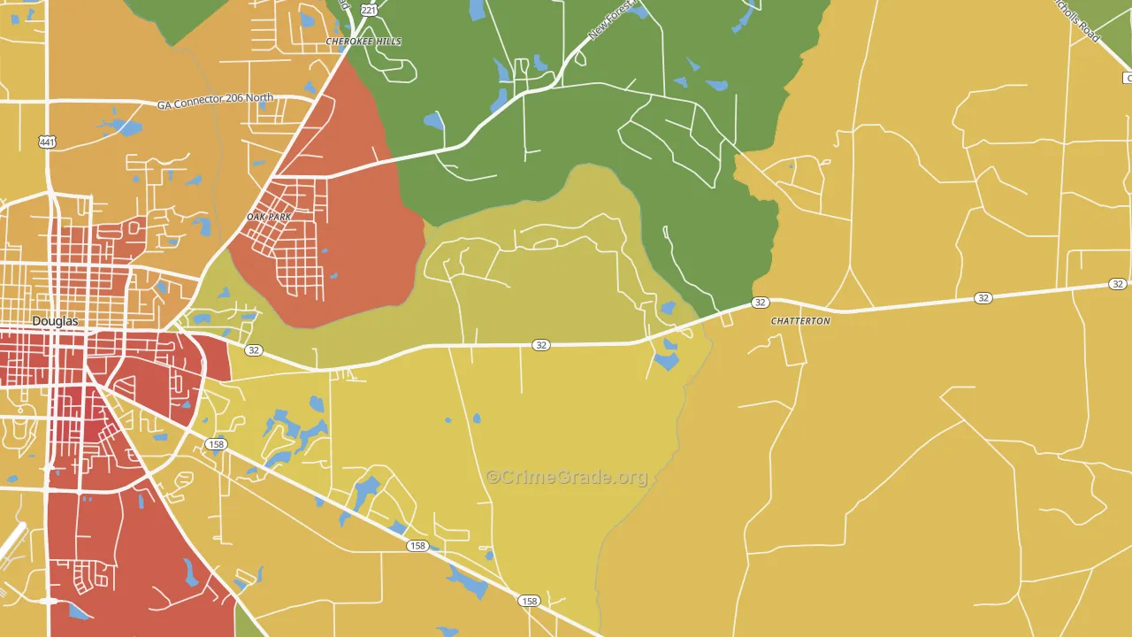 Chatterton, GA Map of Assault Rates