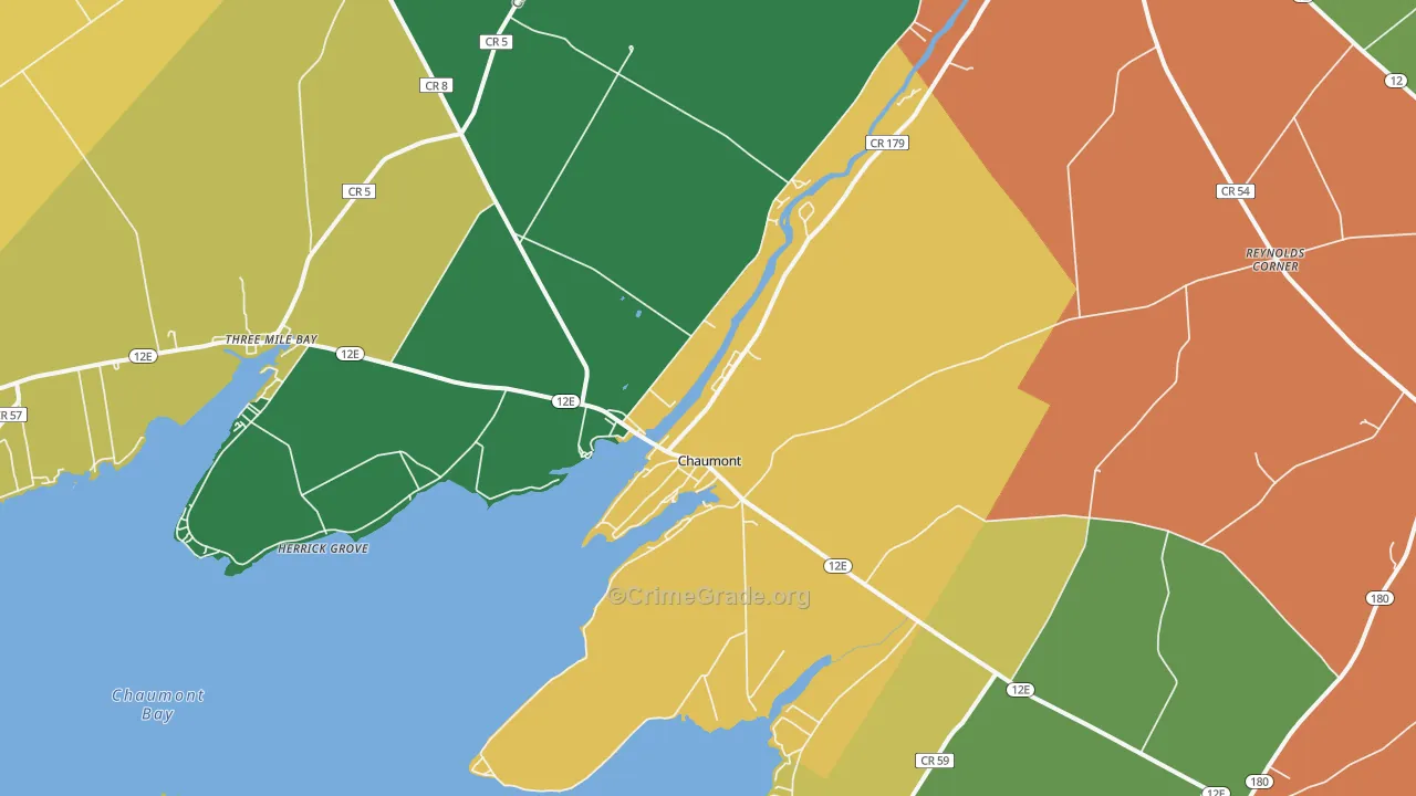 Chaumont, NY Map of Assault Rates