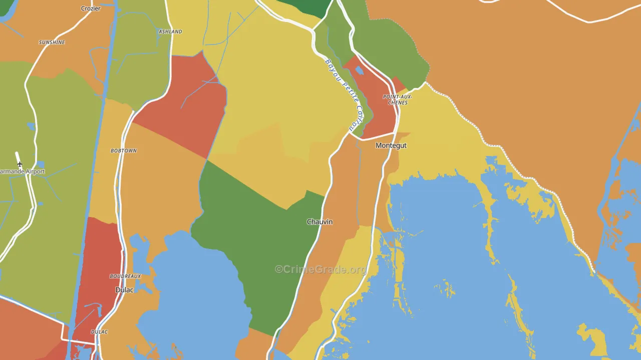Chauvin, LA Map of Assault Rates