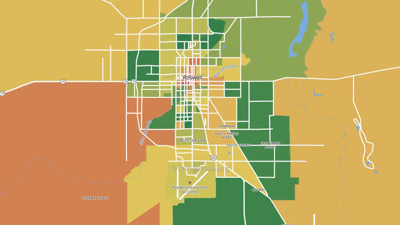 Chaves County, NM Map of Assault Rates