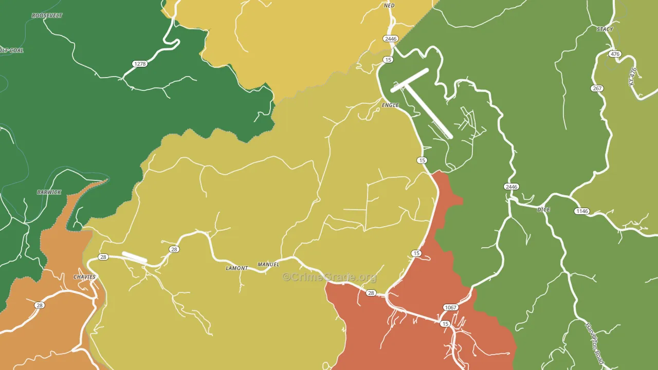 Chavies, KY Map of Assault Rates