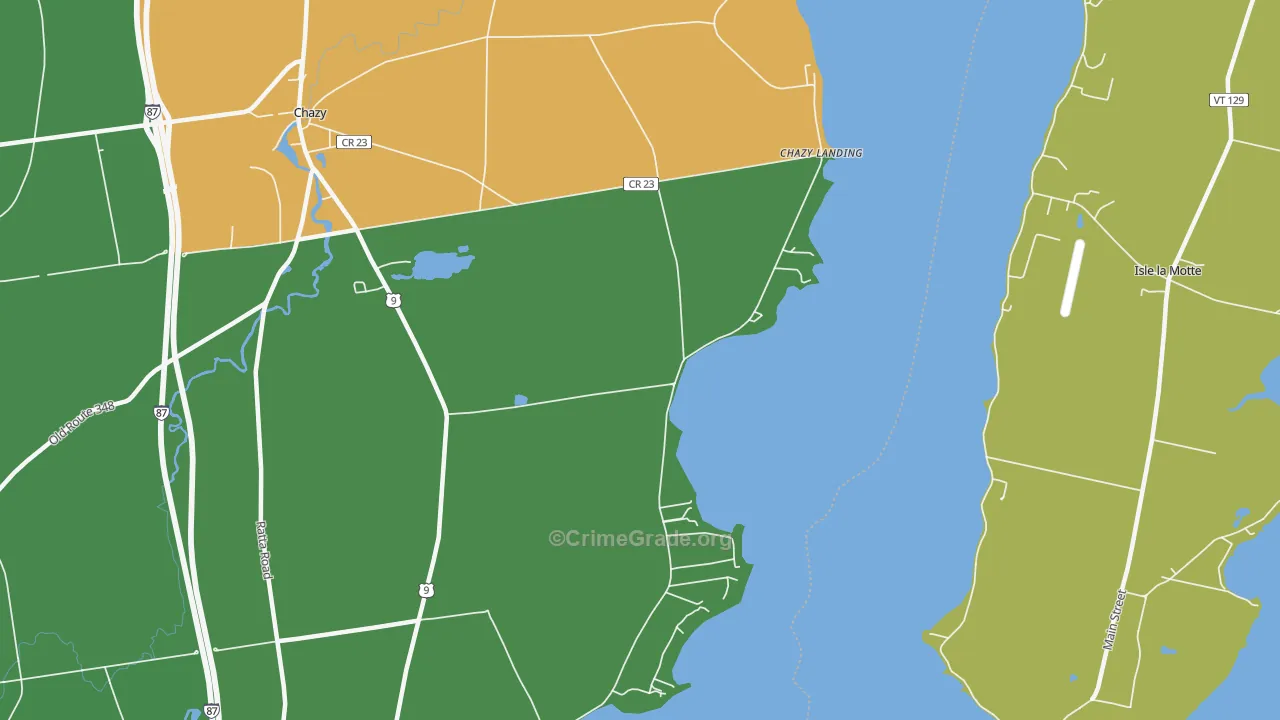 Chazy Landing, NY Map of Assault Rates