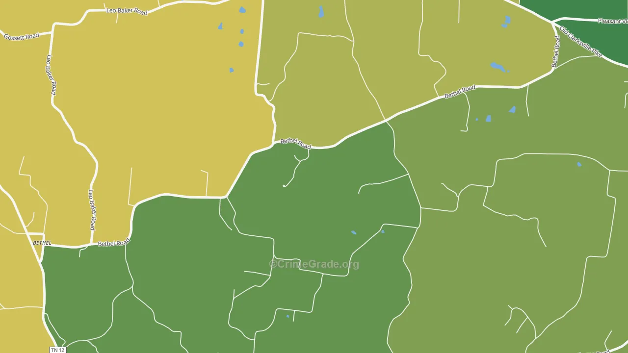 Cheap Hill, TN Map of Assault Rates