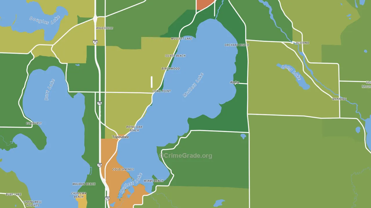 Cheboygan County, MI Map of Assault Rates