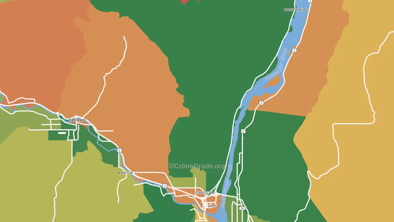 Chelan County, WA Map of Assault Rates