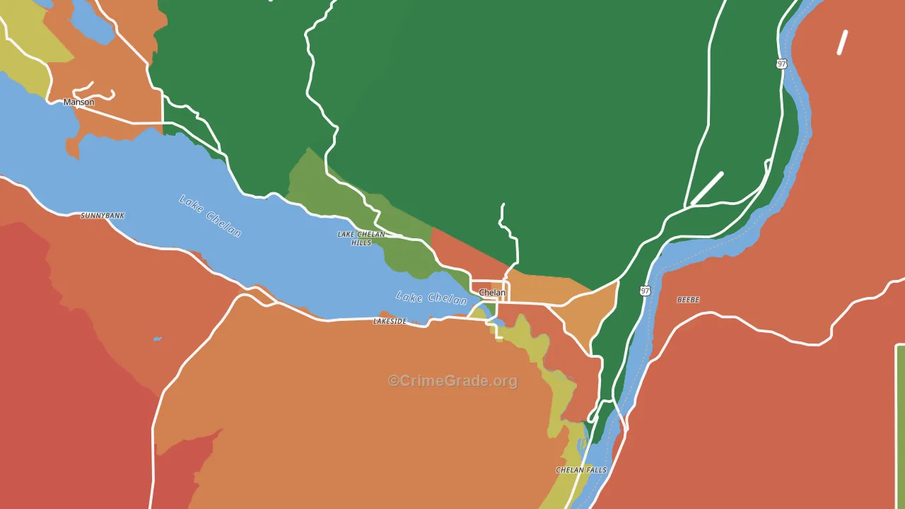 Chelan, WA Map of Assault Rates