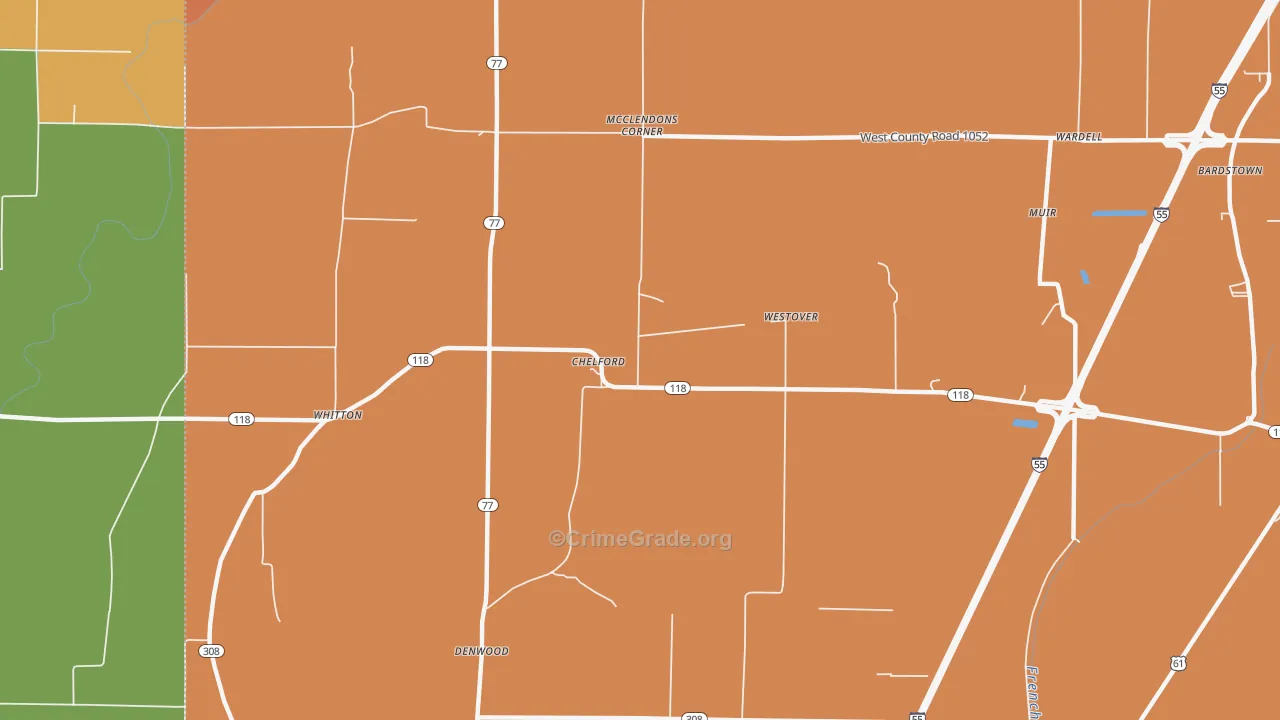 Chelford, AR Map of Assault Rates