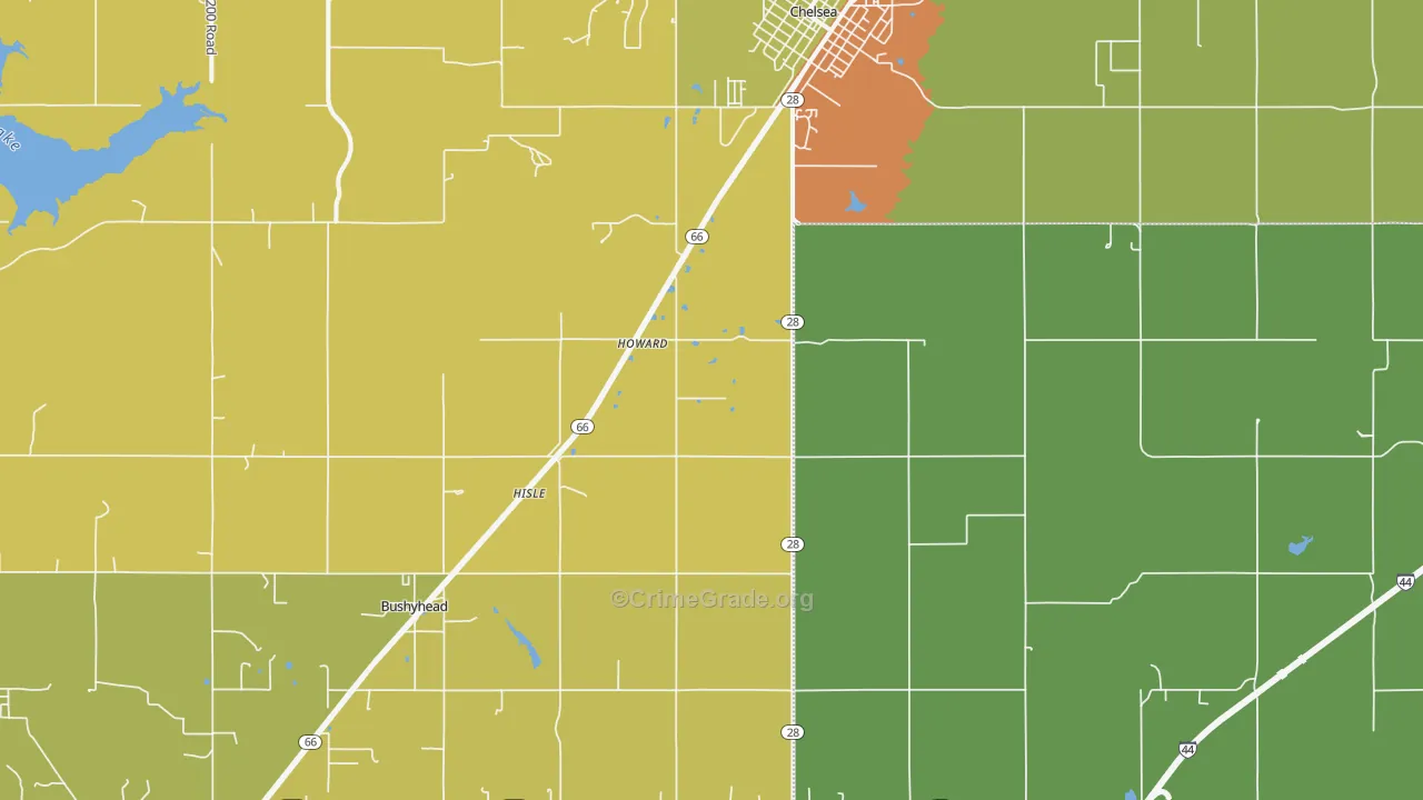 Chelsea, OK Map of Assault Rates