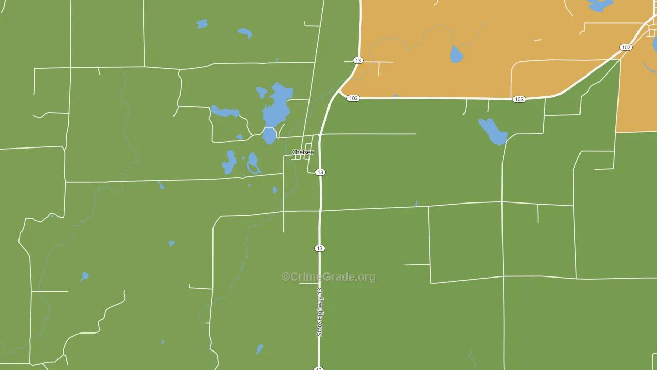 Chelsea, WI Map of Assault Rates