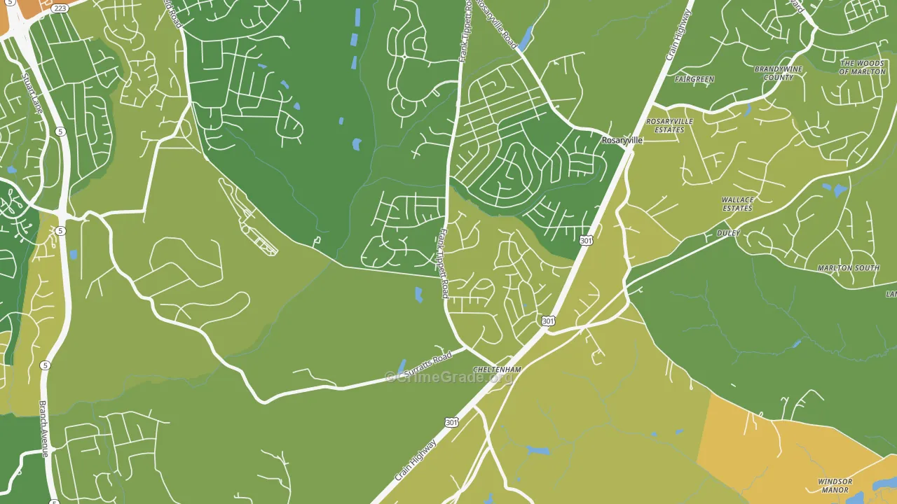 Cheltenham, MD Map of Assault Rates