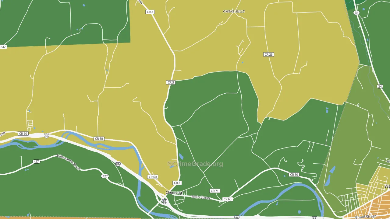 Chemung, NY Map of Assault Rates
