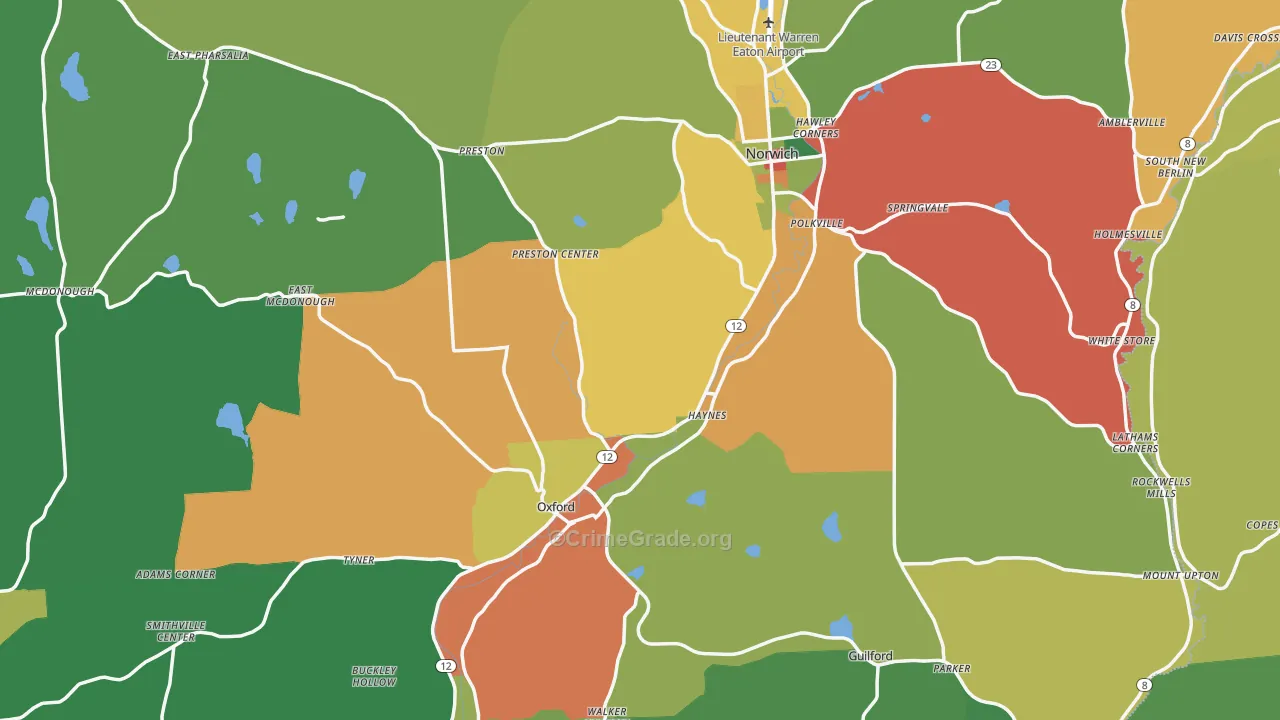 Chenango County, NY Map of Assault Rates