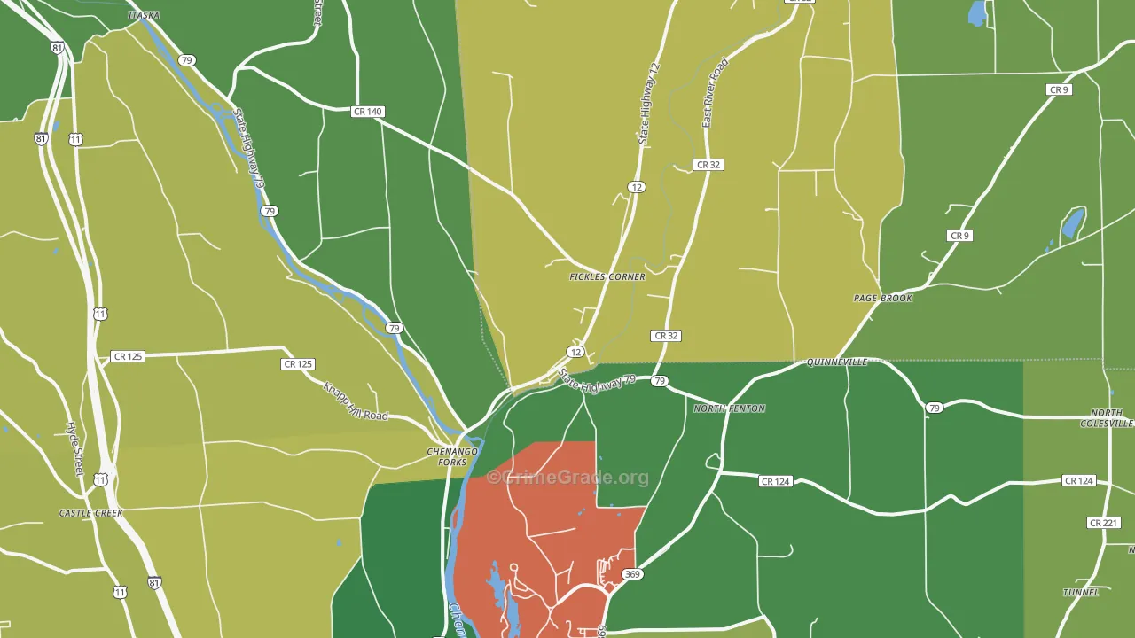 Chenango Forks, NY Map of Assault Rates