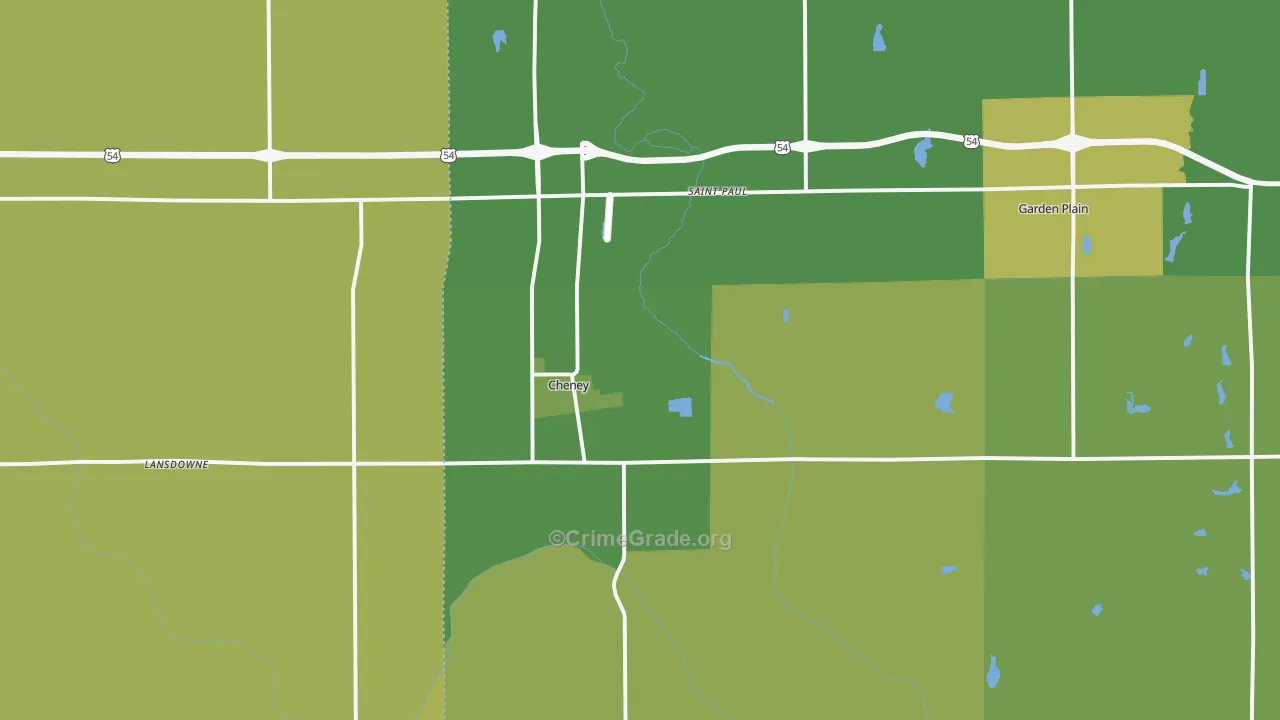 Cheney, KS Map of Assault Rates