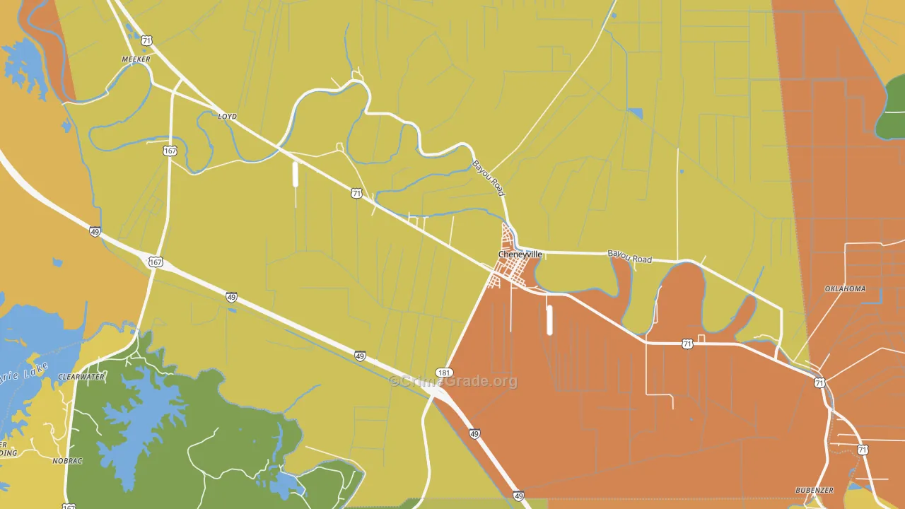 Cheneyville, LA Map of Assault Rates