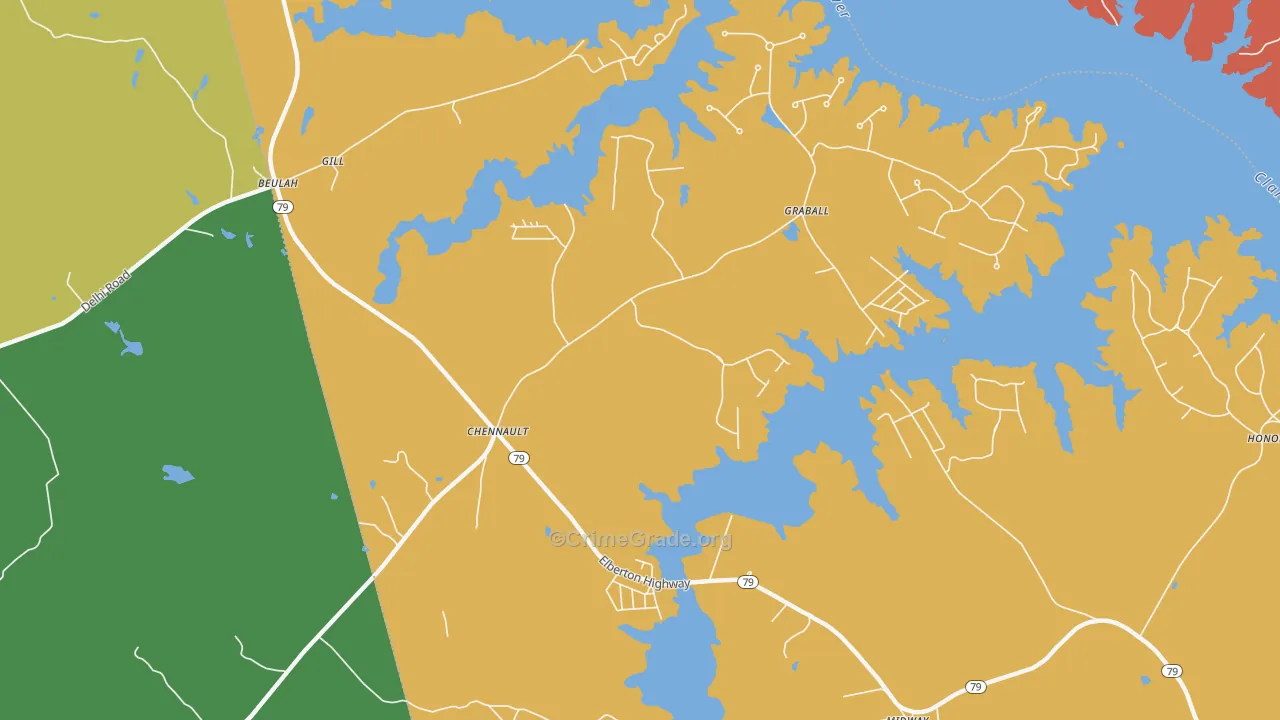 Chennault, GA Map of Assault Rates