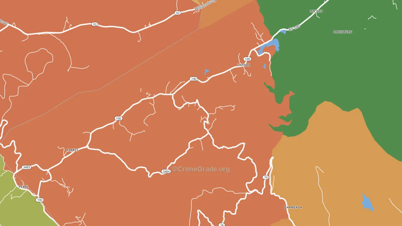 Chenoa, KY Map of Assault Rates