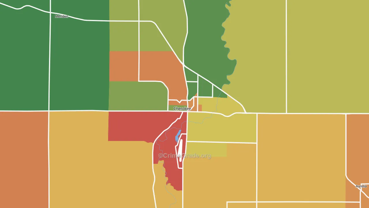 Cherokee, IA Map of Assault Rates