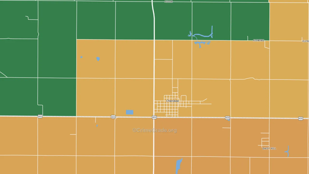 Cherokee, KS Map of Assault Rates