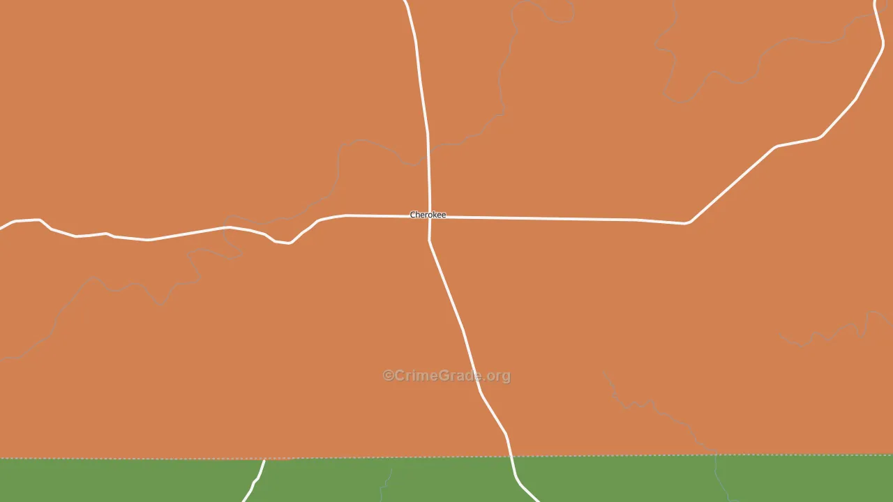 Cherokee, TX Map of Assault Rates