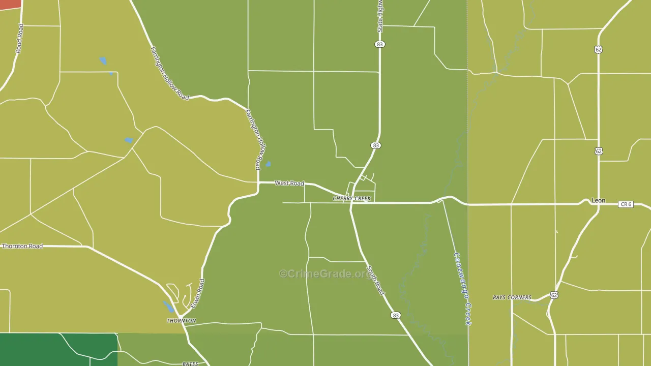 Cherry Creek, NY Map of Assault Rates