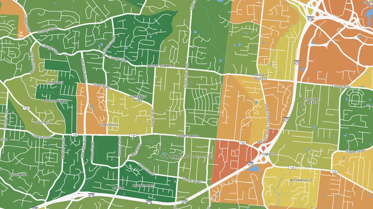 Cherry Grove, Cincinnati, OH Map of Assault Rates
